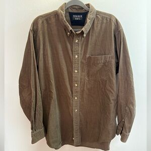 Trader Bay Khaki Corduroy Button Down Shirt XL
